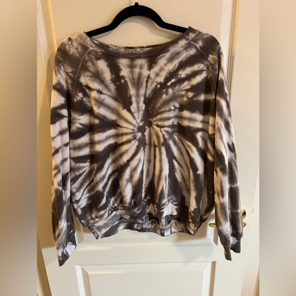 Gray tie dye crewneck sweater - Sage - Size Large